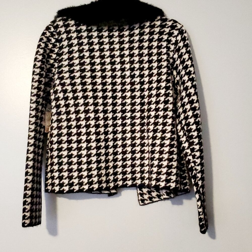 Christian Siriano New York houndstooth faux fur collar NWT. - Picture 3 of 8